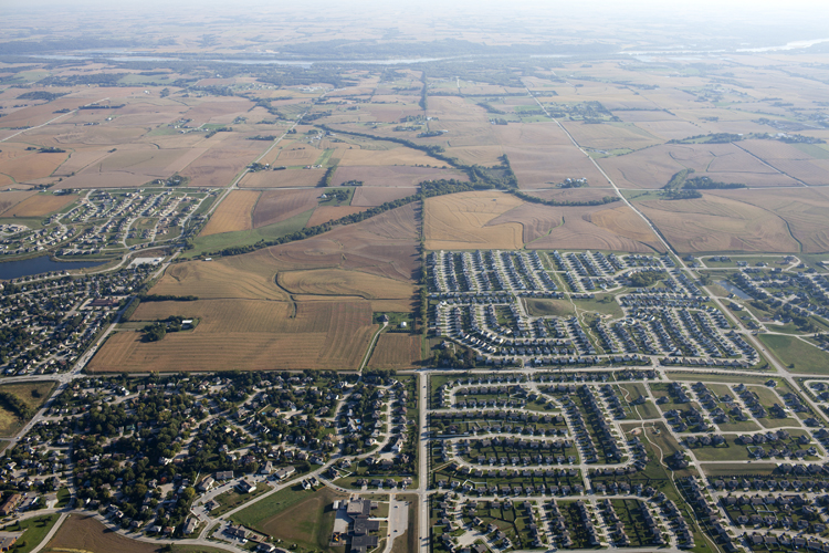 An aerial view of a portion of Sarpy County.