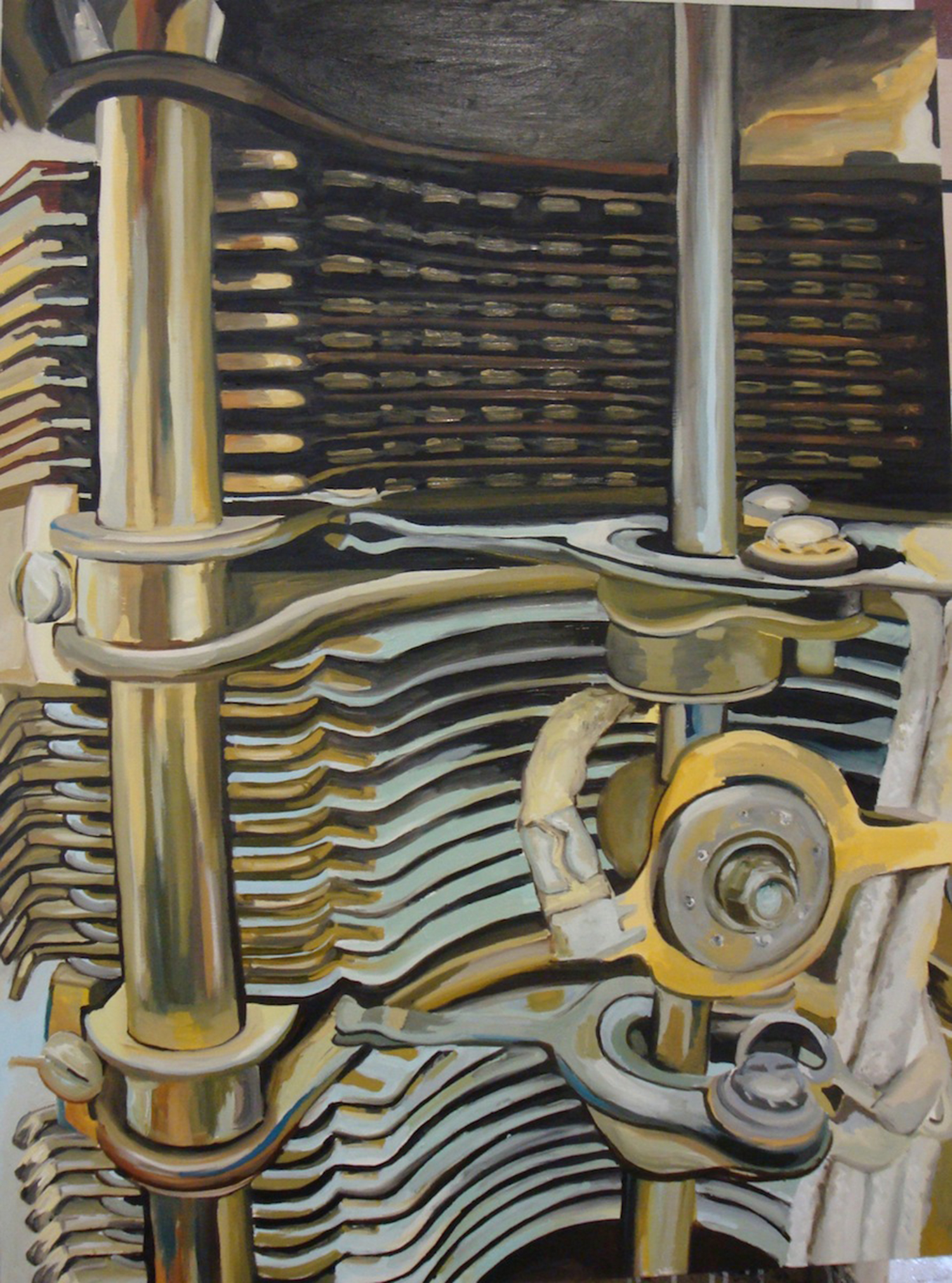 Abigail Lien, "Telephone Object #1," oil on panel, 30" x 40", 2013.
