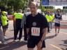 Tom Larson, Lecturer of Jazz History and Jazz Studies, finishes the 2006 Lincoln Marathon. 