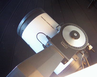 The UNL Student Observatory's 16-inch Schmidt-Cassegrain domed telescope.