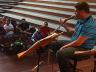 Associate Professor of Saxophone Paul Haar conducts a masterclass in Brazil.