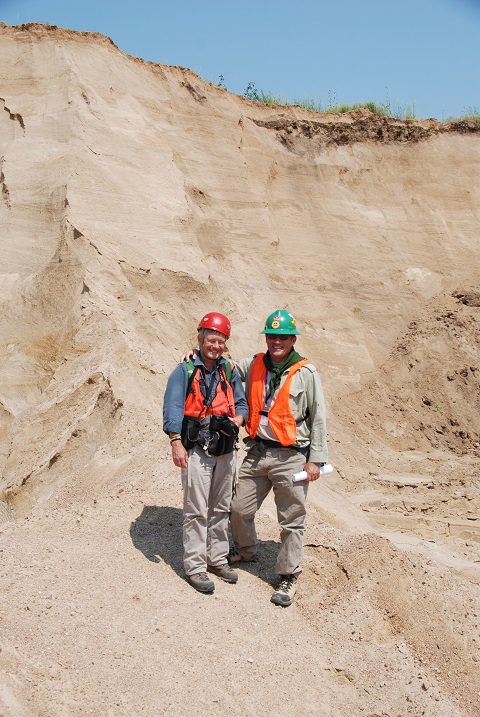 Fielding (left) and Joeckel (right) in the Beatrice Concrete Company Powell Sand and Gravel Pit near Fairbury, Neb. (Courtesy photo)