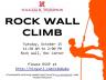 Rock Wall Climb, Tuesday, October 15, 11:30 a.m. to 2:00 p.m. at the Rec Center