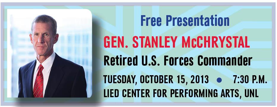 Gen. McChrystal will present field-tested leadership lessons, stressing a uniquely inclusive model that focuses on building teams capable of relentlessly pursuing results.