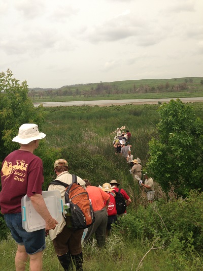 The Master Naturalist summer 2013 class hikes and conducts insect sampling at The Nature Conservancy's Niobrara Valley Preserve as part of their training.