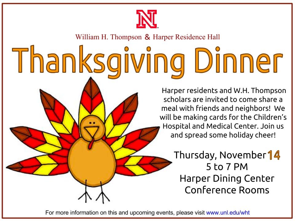Thanksgiving Dinner Nov. 14th from 5-7 pm