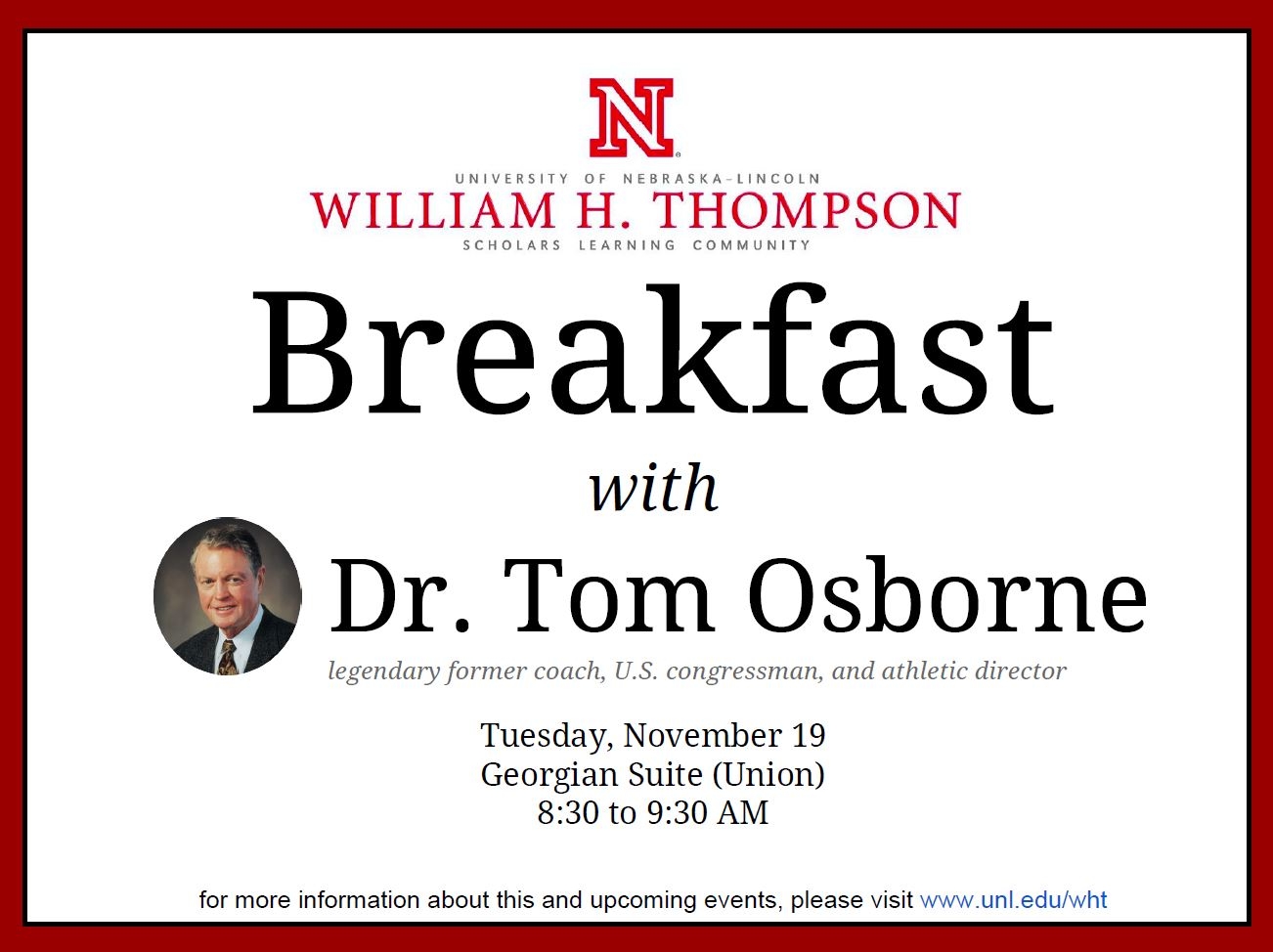 Breakfast with Dr. Tom Osborne
