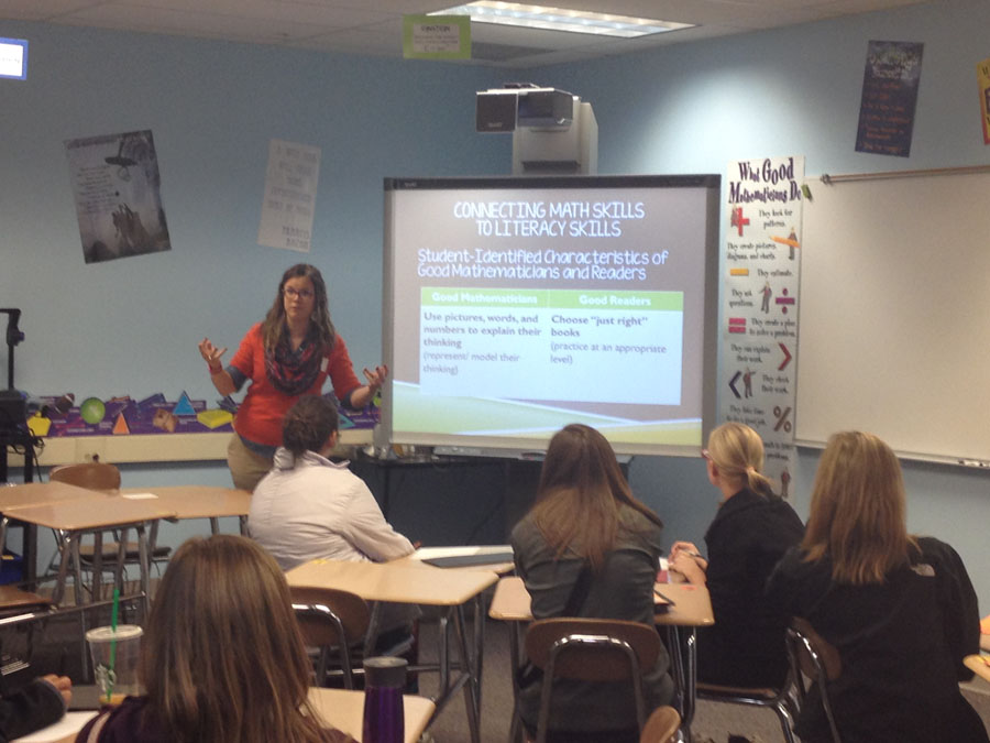 Nancy Mosier speaks to pre-service teachers on Nov. 9.