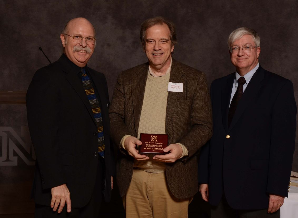 Timothy Anderson, 20-year-recipient Rick Alloway, and Timothy Draftz at last year's ceremony