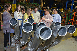 Students from the UNL College of Business Administration tour Lincoln Industries as a part of a class project.T