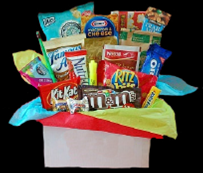 Gift basket with assorted treats