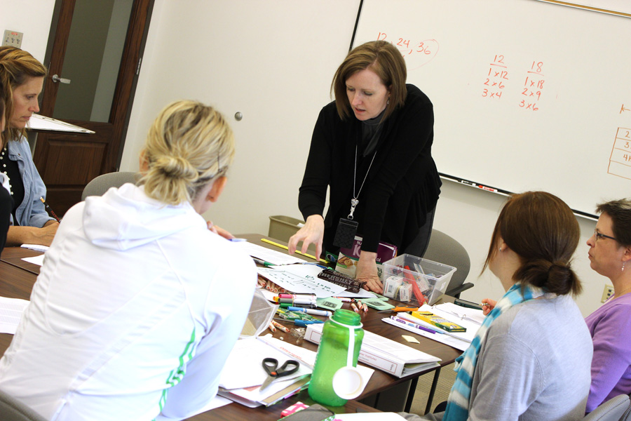 LPS district math coach Delise Andrews teaches Math 803P in 2013 in Lincoln.