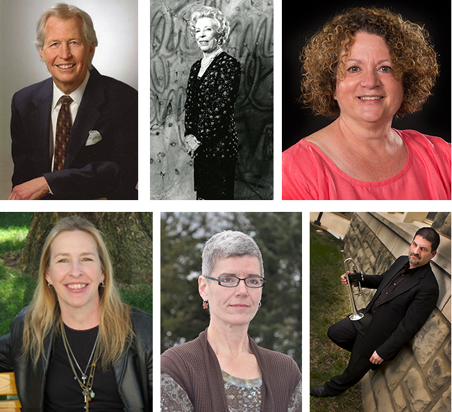 Clockwise from upper left:  Glenn Korff, Mary Riepma Ross, Laurel Shoemaker, Dr. Alan Wenger, Maureen Mills and Crystal Craft.