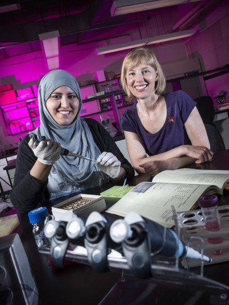 UNL student Latifa Obaidi (left) and assistant professor Stacey Smith (photo: University Communications)