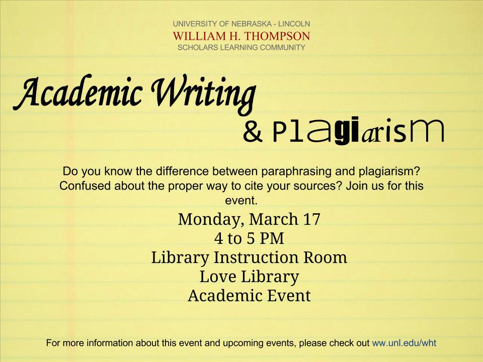 Academic Writing & Plagiarism Event