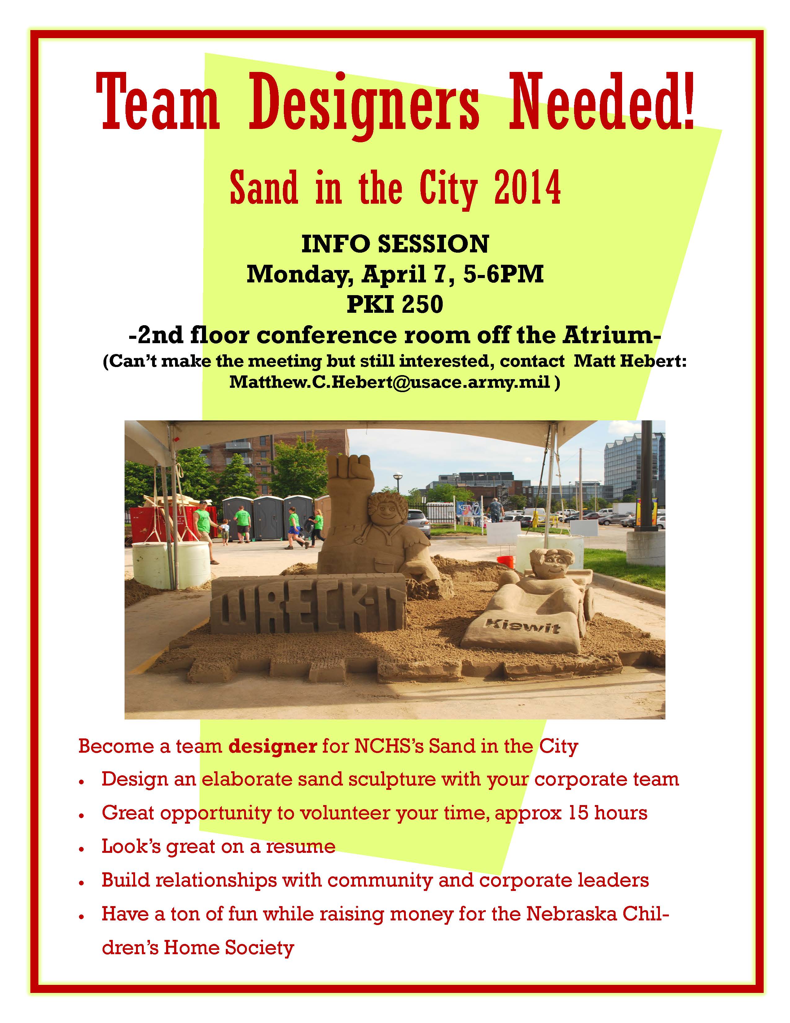 Sand in the City info session is April 7, 5-6 p.m. in PKI 250
