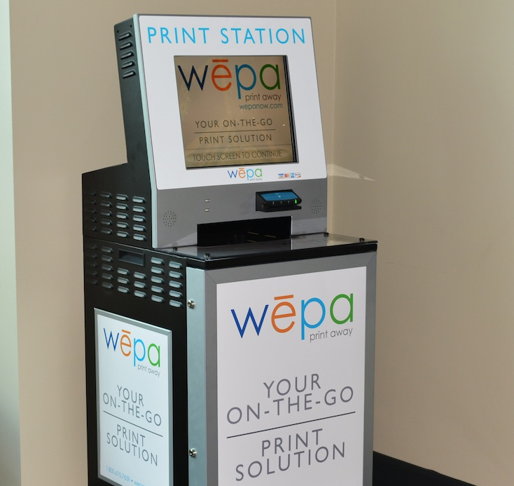 Print from anywhere for pickup at any wēpa print station