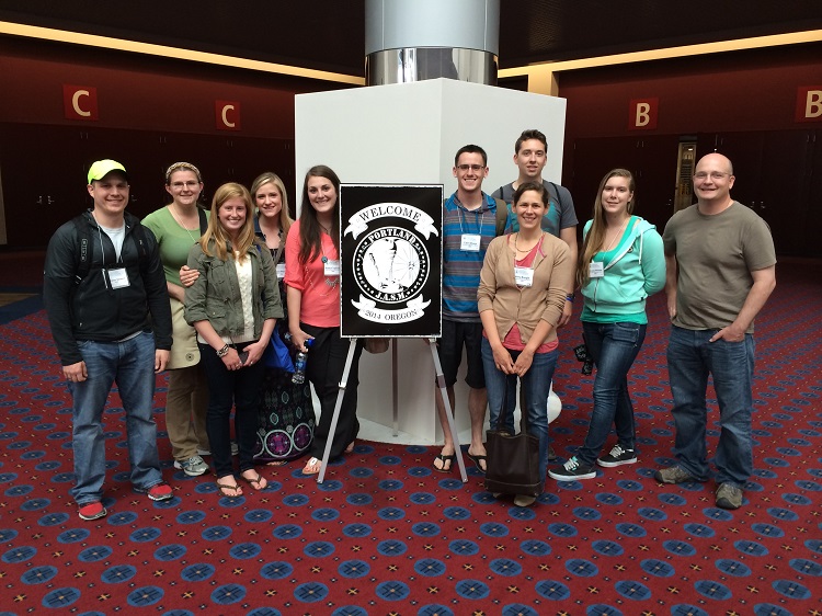 UNL and SNR were well-represented at the Joint Aquatic Sciences Meeting (from left: Nick Smeenk, Valerie Schoepfer, Katie Schlafke, Kaycee Reynolds, Meg Trowbridge, Cain Silvey, Craig Adams, Amy Burgin, Christa Webber, Terry Loecke.)