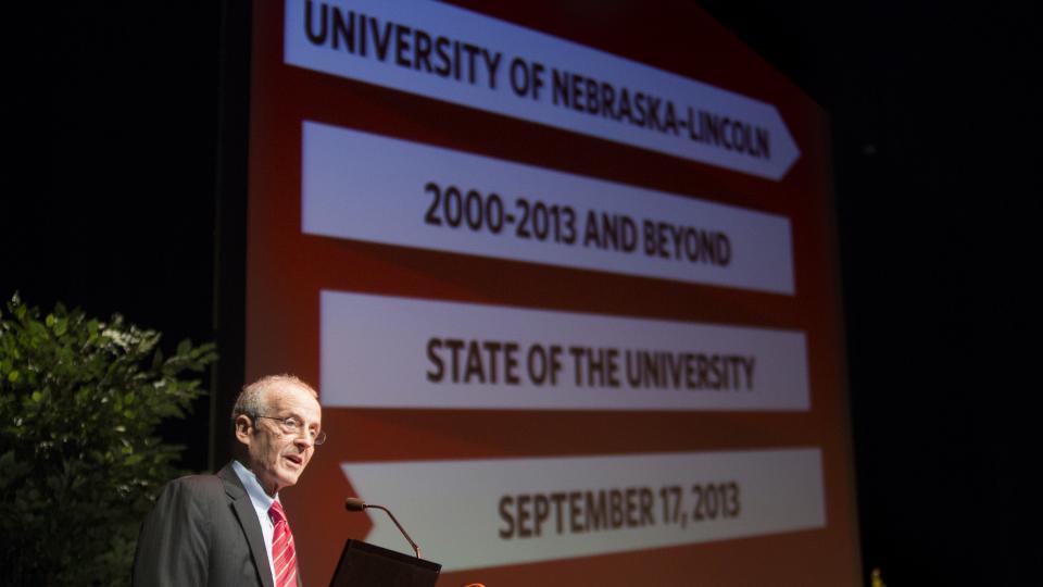 Chancellor Harvey Perlman will deliver his 15th State of the University address on Oct. 2 at the Lied Center for Performing Arts. (Craig Chandler | University Communications)