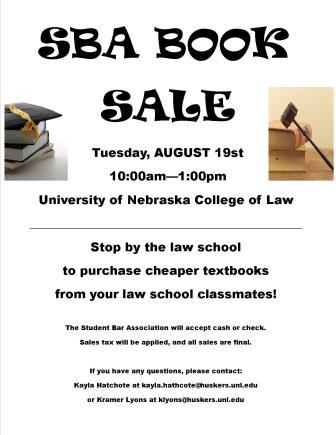 Student Bar Association Book Sale