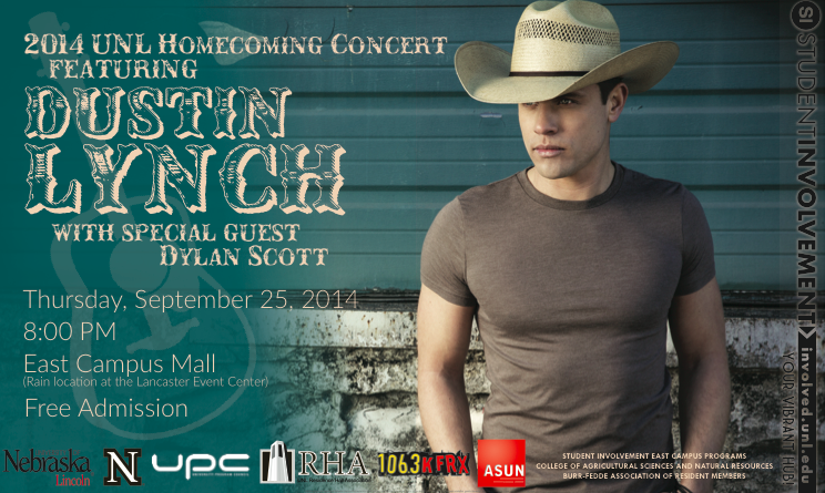 2014 UNL Homecoming Concert Poster