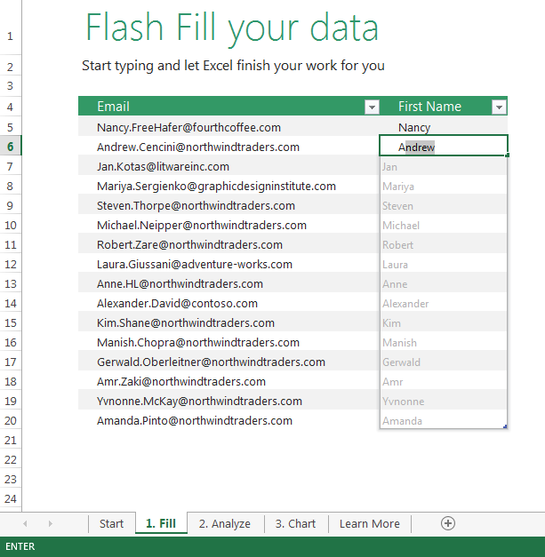 microsoft excel for mac flash fill