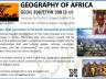 The course will provide an overview of the major physical and human landscapes in Africa. The three-credit course is scheduled weekly on Mondays from 5 to 7:50 p.m. in Burnett Hall 120 and does not require prerequisites.