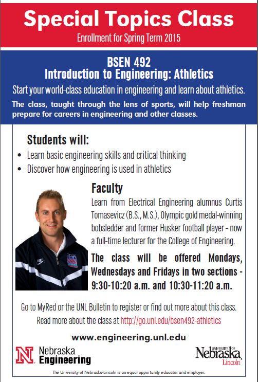 BSEN 492: Introduction to Engineering: Athletics