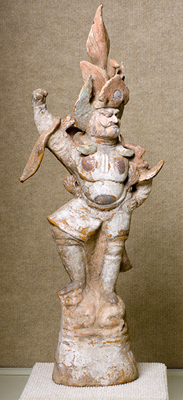 Guardian Figure, Tang Dynasty (618-907 C.E.), China. From the collection of the Lentz Center for Asian Culture.