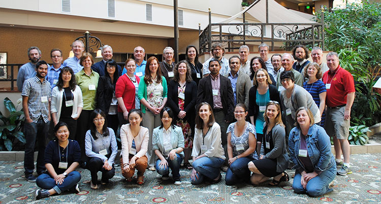 A group of Useful to Usable project researchers at the 2014 U2U project annual meeting in Davenport, Iowa. Tonya Haigh is in the second row, third from left. (Courtesy photo)