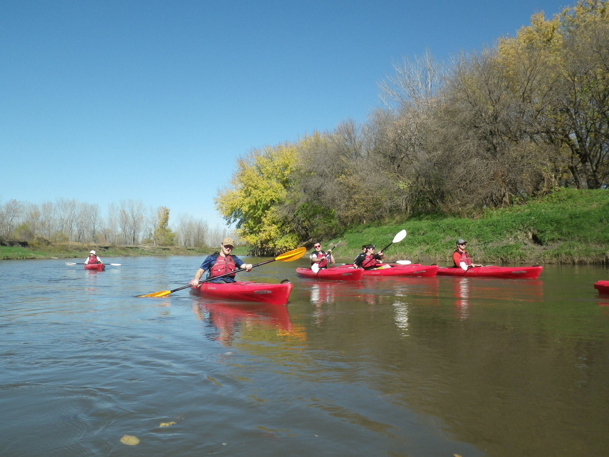 UNL students kayaking the Nishnabotna River in Iowa. Proceeds from the gear sale is used to purchase new & updated gear to beneift UNL students.