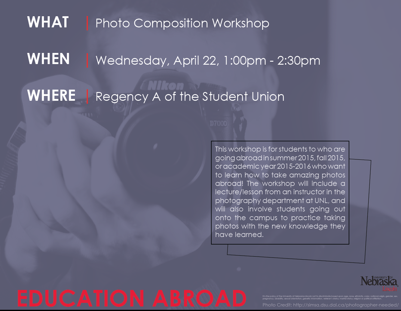 Education Abroad Photo Composition Workshop