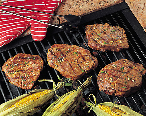 Grilled Lime-Cilantro Beef Chuck Steaks.  Photo courtesy of Cattlemen's Beef Board and National Cattlemen's Beef Association.