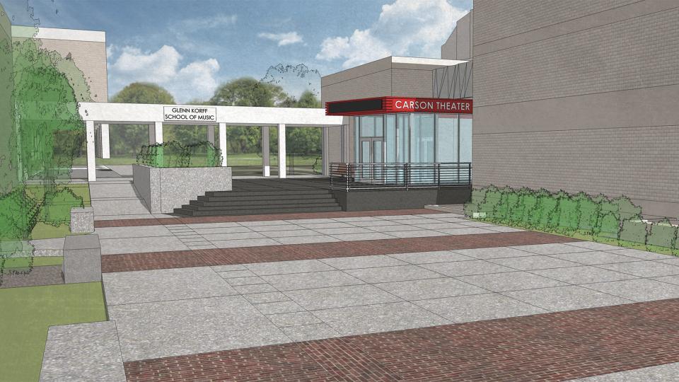 UNL is upgrading the 11th Street entrance to City Campus. The redesign — shown here in an architect's rendering — will make the area more pedestrian friendly and enhance what is an entrance to UNL's arts corridor. Courtesy image.