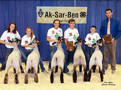 The Ak-Sar-Ben 4-H Stock Show includes dairy, feeder calf & breeding beef, market beef, market broilers, meat goats, market lamb, market swine, rabbit and dairy steer.