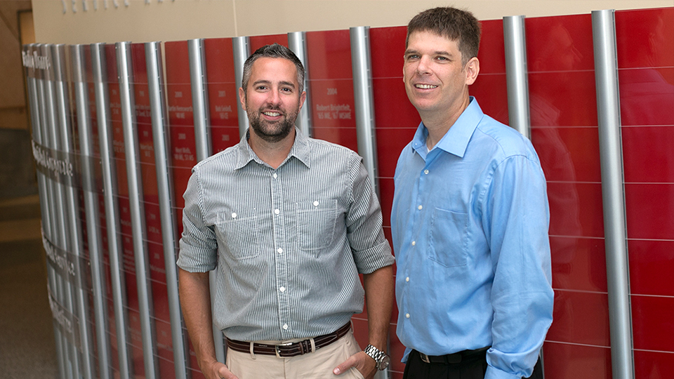 Greg Welch, CYFS research associate professor, right, is heading CEHS’ Nebraska Bureau for Education Research, Evaluation and Policy, along with Benjamin Baumfalk, graduate assistant. 