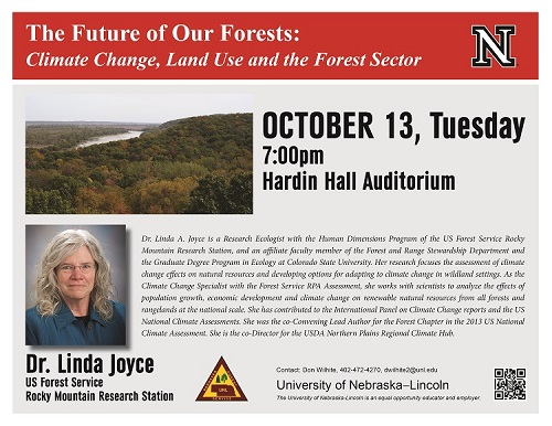As wildfires and flooding continue to cause damage throughout North America, the Nebraska Forest Service moves to better understand and prepare for change with a free public lecture, "Climate Change: Implications for Nebraska's Forests."