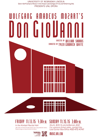 The Glenn Korff School of Music's opera program presents Mozart's "Don Giovanni" Nov. 13 and 15 in Kimball Hall.