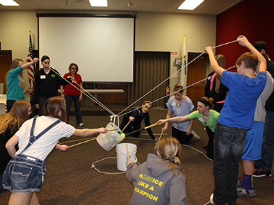 Team building activity at March 2015 meeting