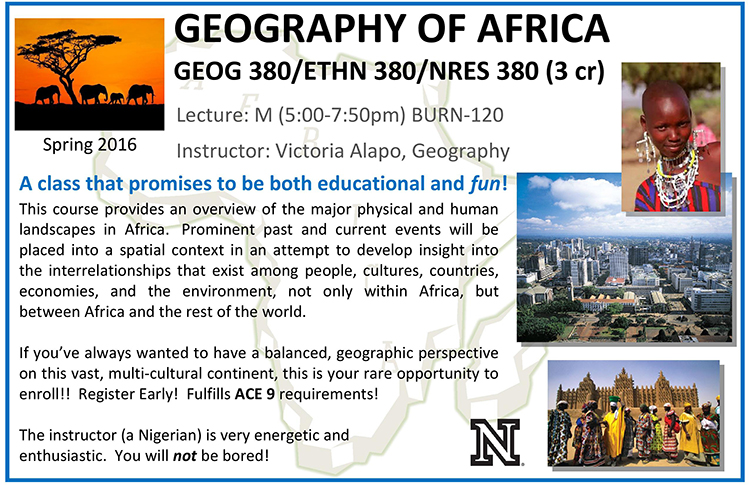 'Geography of Africa' course flyer 