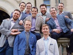 Cantus includes UNL alums Adam Fieldson (back row, second from left) and Chris Foss (front row, right). Photo by Curtis Johnson.