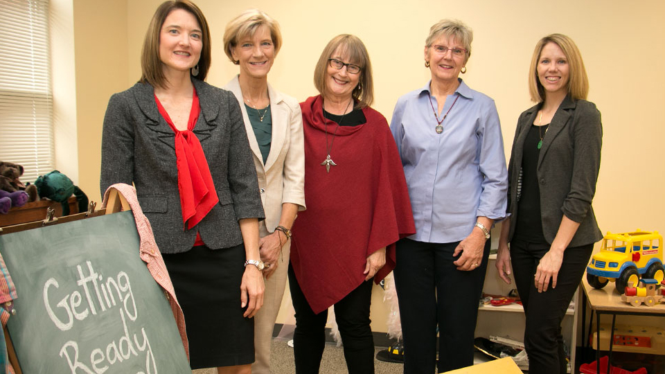 CYFS researchers have received $2.5 million in funding to advance early childhood development with the Getting Ready research intervention. Lisa Knoche (left) leads the study, along with Susan Sheridan, Helen Raikes, Christine Marvin and Leslie Hawley.