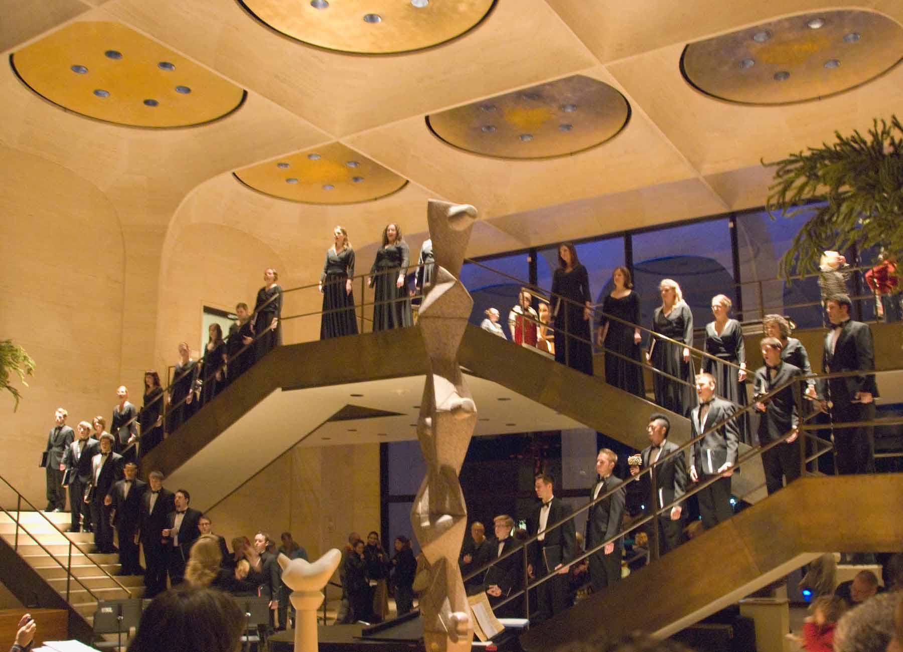 Chamber Singers in the Sheldon Museum of Art's Great Hall.