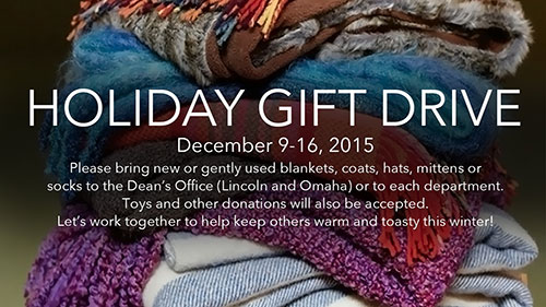 Holiday Gift Drive through Wednesday