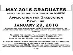 May 2016 Graduation Application Deadline