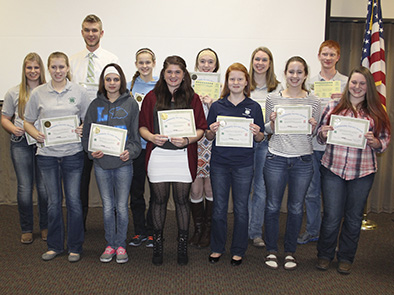 Pictured are the 2014 Community Service age 14 & over winners.