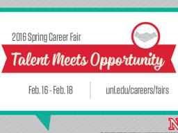 Don't miss the 2016 Spring Career Fairs, Feb. 16-18. 