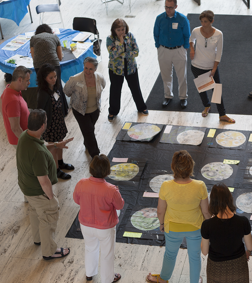Teachers discuss cross-disciplinary curriculum at Sheldon Museum of Art.