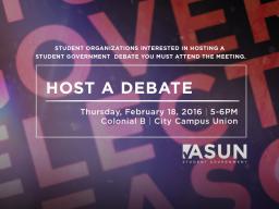 Student Organizations interested in hosting a Student Government debate must attend the meeting