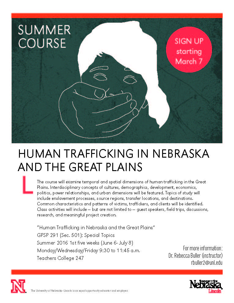 Summer Course Human Trafficking In Nebraska And The Great Plains